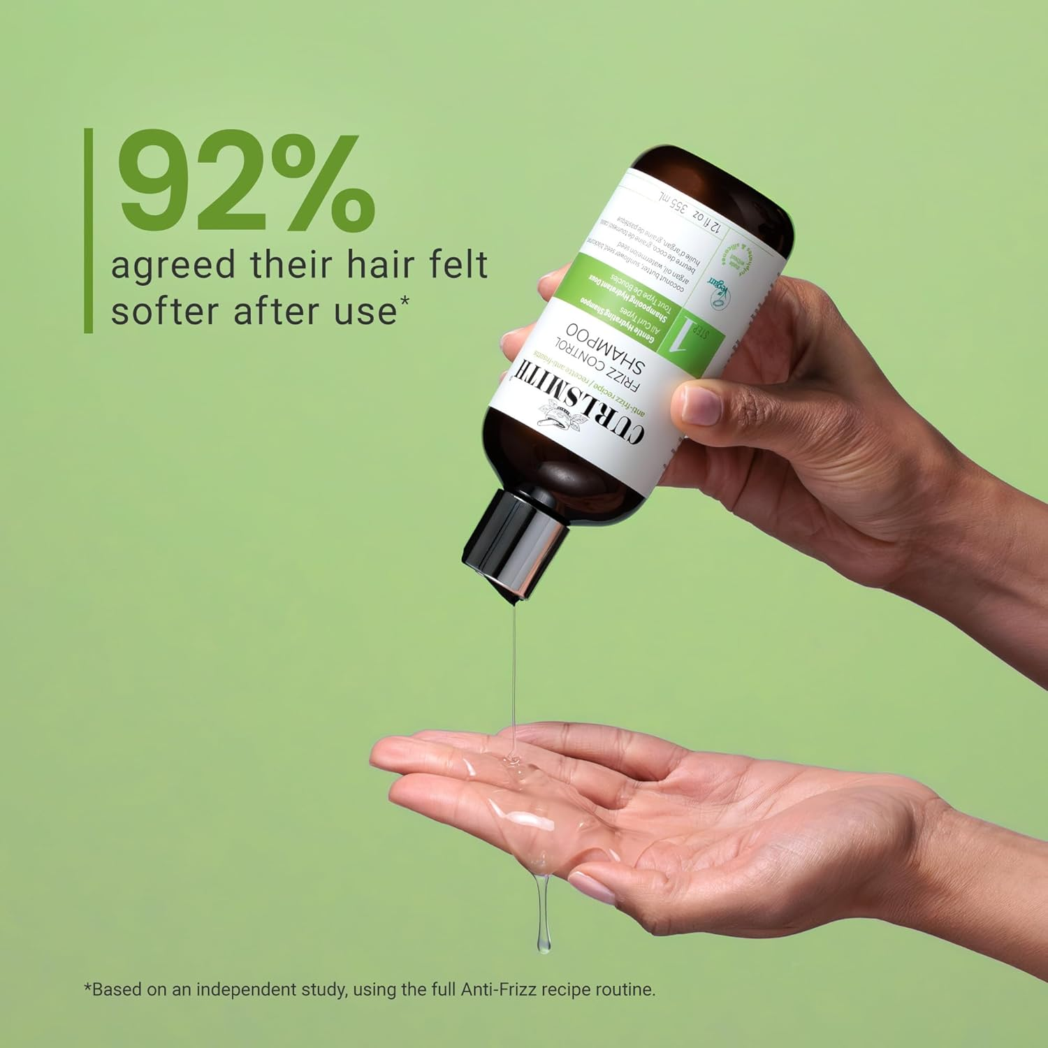 CURLSMITH - Frizz Control Cleanser, Gentle Hydrating Hair Shampoo, for All Curl Types, Long Lasting Frizz Control, Vegan, 355Ml/12 Fl Oz image number 6