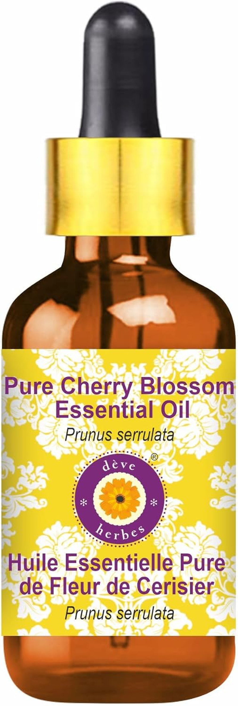 Deve Herbes Pure Cherry Blossom Essential Oil (Prunus Serrulata) with Glass Dropper Steam Distilled 15Ml image number 1