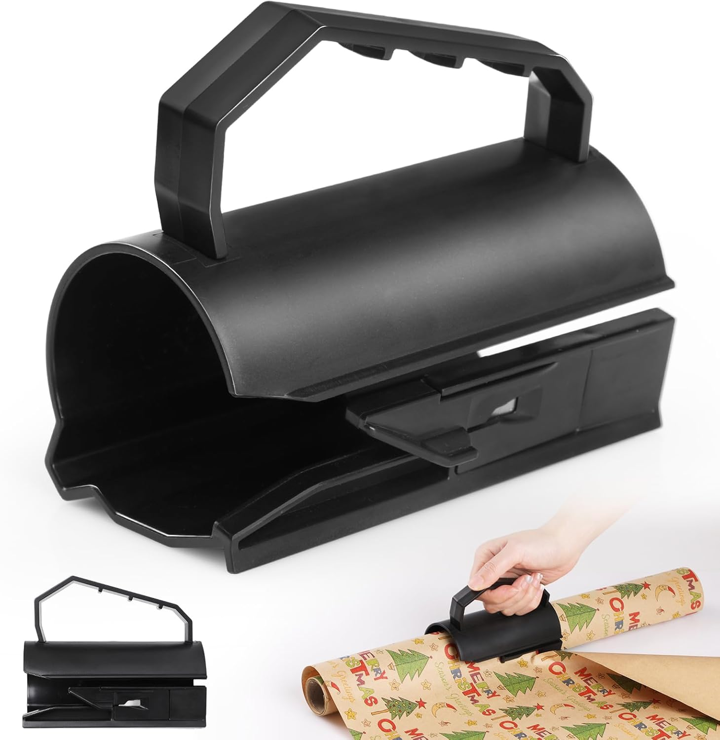 Wrapping Paper Cutter, Geeric Gift Wrap Cutter for Roll with Handle Professional Christmas Wrapping Paper Cutters Safe Sturdy Reusable Food Baking Wrapper Dispenser Tool for Shop Birthday Wedding image number 2