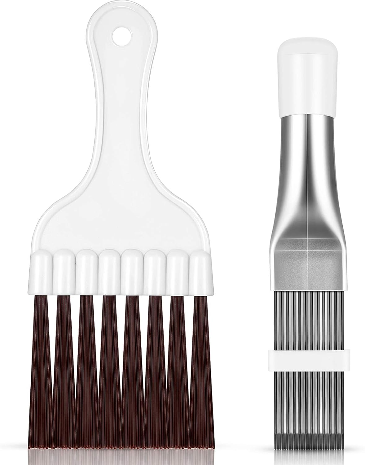 2 Pieces Air Conditioner Condenser Fin Comb, Fin Cleaning Brush Air Conditioner Fin Cleaner Refrigerator Coil Cleaning Whisk Brush Metal Fin Evaporator Radiator Repair Tool image number 5