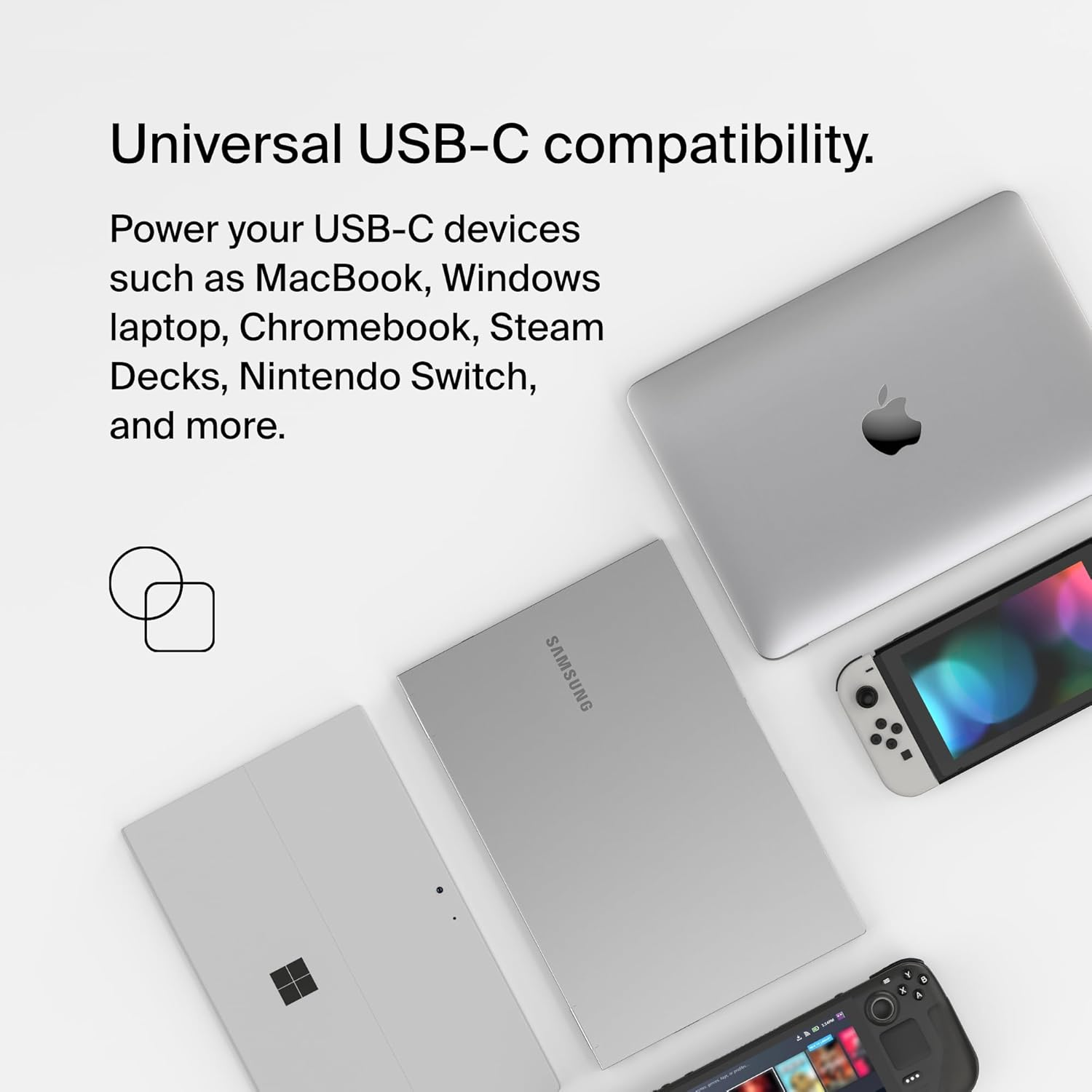 Belkin Connect 100W USB-C Core Gan Power Adapter - Fast-Charging Adapter W/Universal USB-C Compatibility, 100W Power Delivery, 2.5M Power Cable for Gaming, Macbook Pro, PC Laptops, and Chromebook image number 2