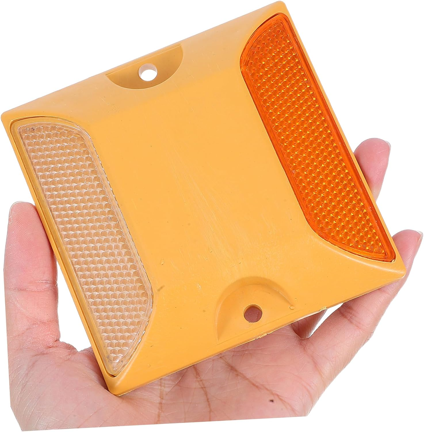 ABOOFAN 4Pcs Road Reflective Markers Pavement Markers Ground Reflective Road Studs Street Pavement for Driveways Parking Lots Safety Signs image number 1