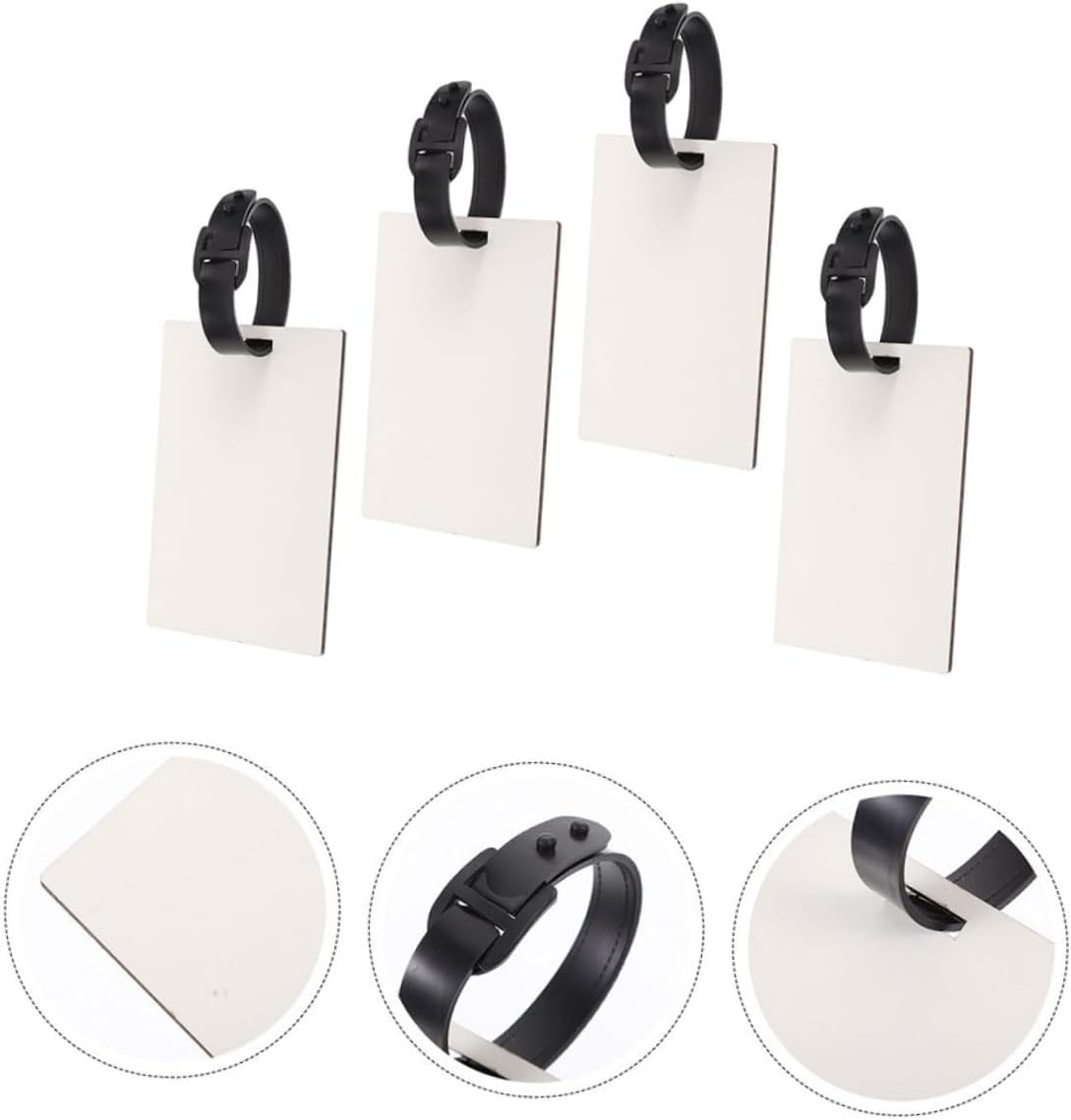 PHENOFICE 8Pcs Thermal Transfer Luggage Tags Blank DIY Sublimation Tags for Suitcase Travel Baggage Labels image number 4