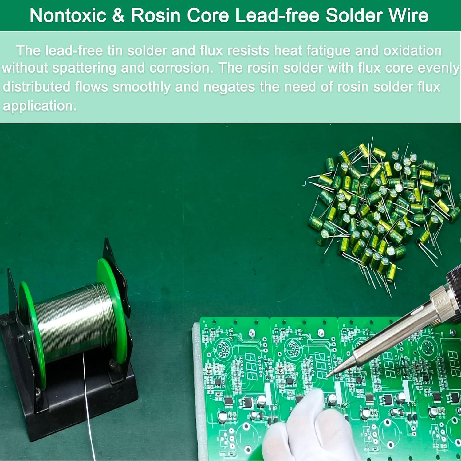 Ietong Solder Wire Lead Free, 0.8Mm Rosin Core Solder Tin Soldering Wire 100G, Sn99.3 Cu0.7 for Electrical PCB Circuit Board, DIY, Home Improvement Electrical Soldering image number 2