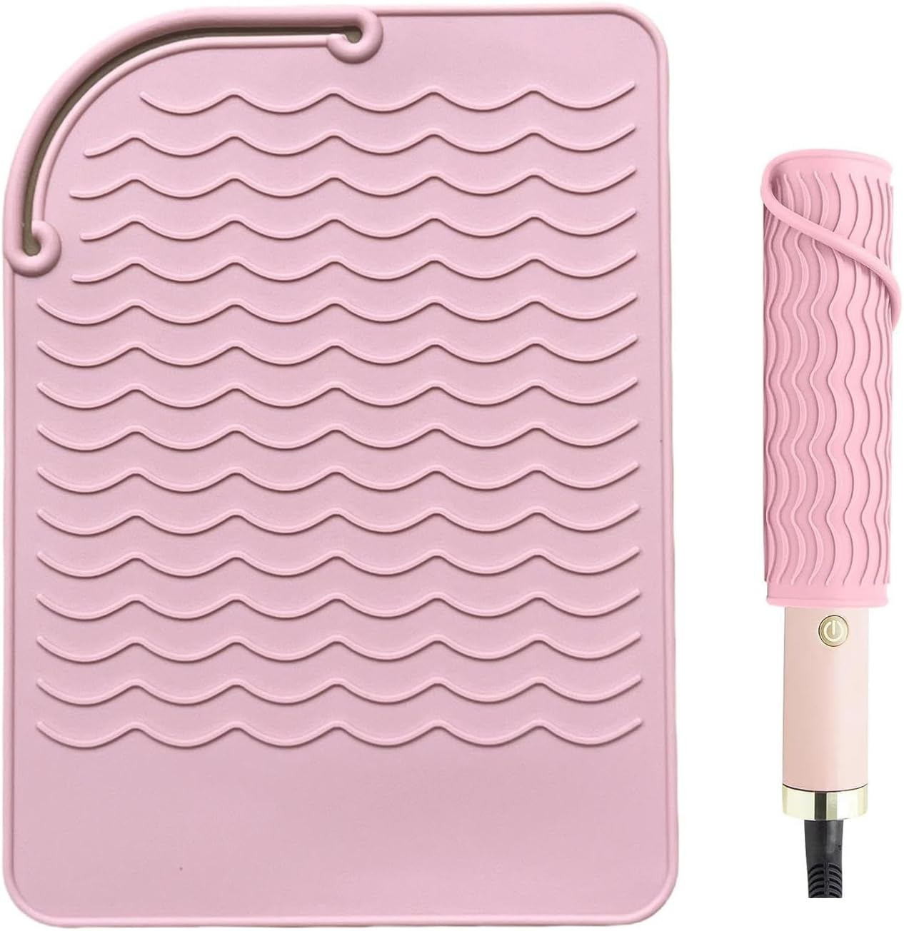 Silicone Curling Iron Holder - Heat-Proof Pad and Cover for Flat Irons | Portable Heat Resistant Mat for Styling Tools