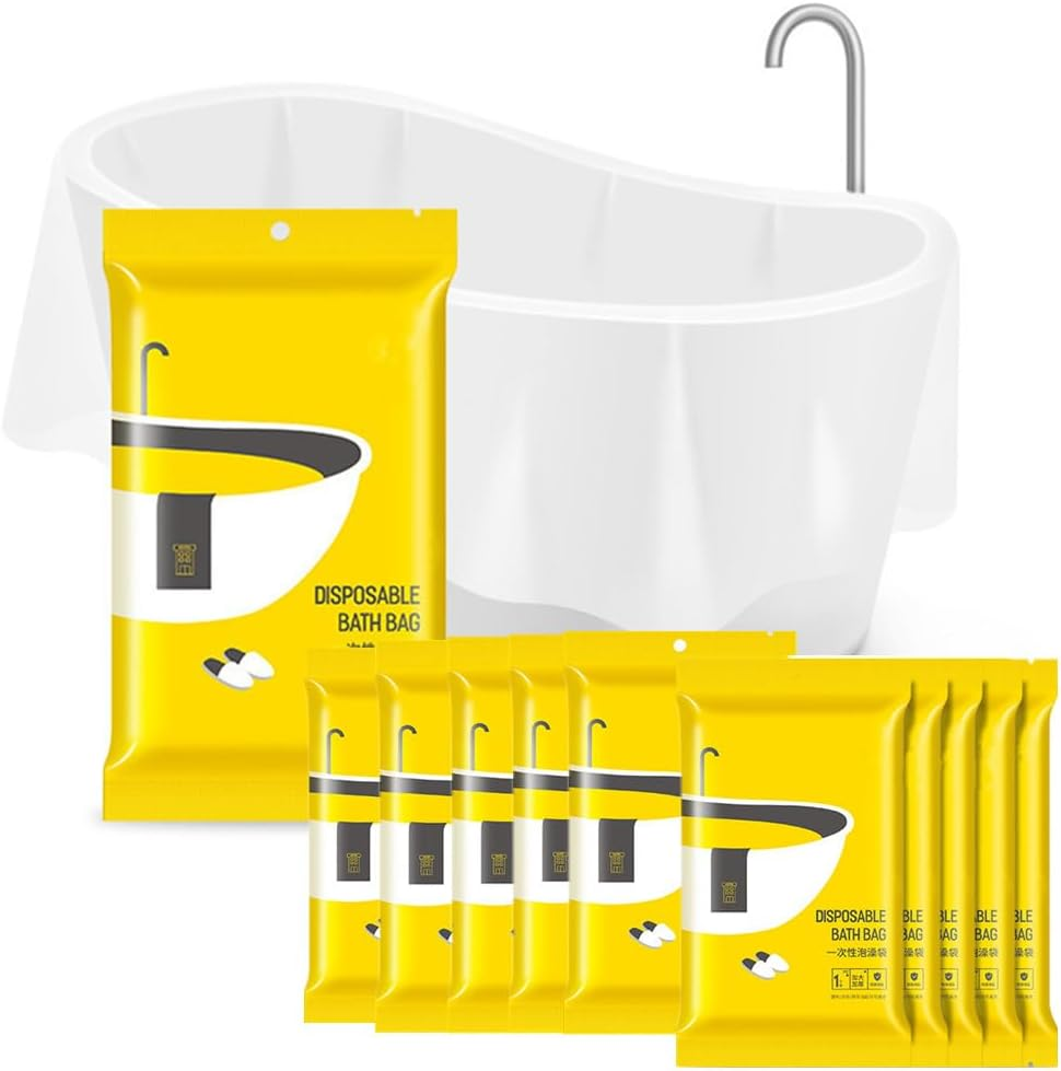 10 Pack Disposable Bathtub Cover Liner for Tub,Plastic Tub Liner Bath Bags for Solon Hotel Travel Bath image number 4