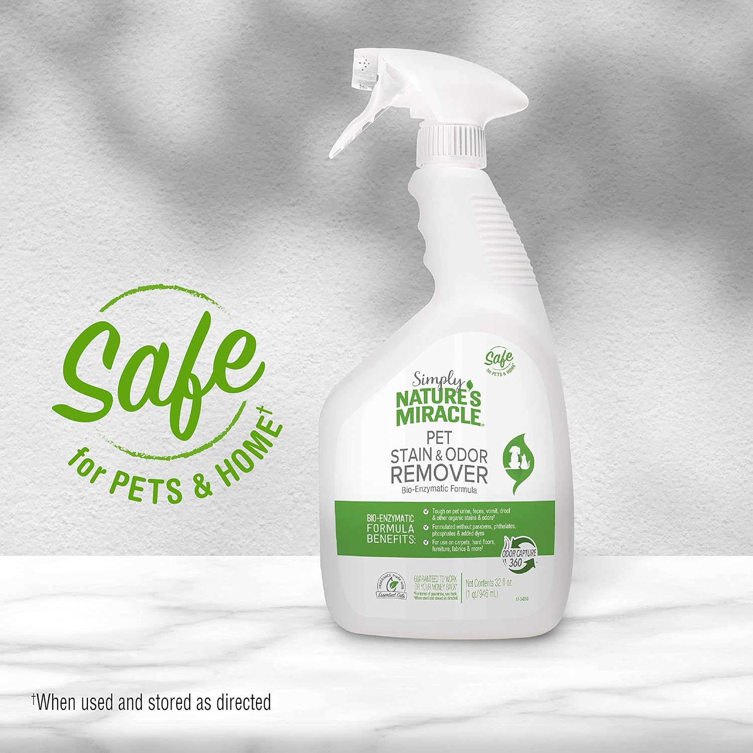 Nature'S Miracle Simply Pet Stain and Odor Remover, 946ML, Made with 86% Plant-Derived Surfactants image number 6