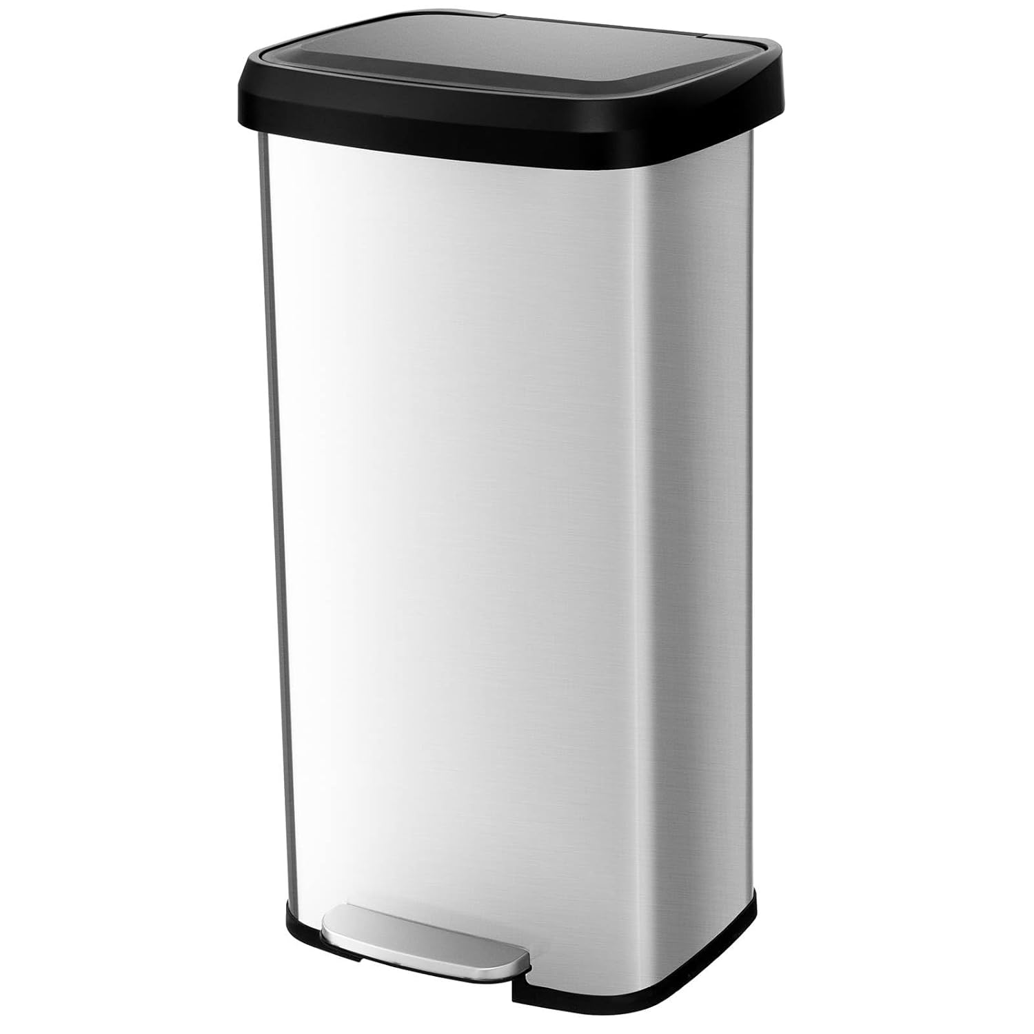 Giantex Step Trash Can, Stainless Steel Garbage Bin with Soft Close Lid & Deodorizer Compartment, Fingerprint-Proof Trash Bin, Step-On Trashcan for Home Office Kitchen (Silver, 50 L)