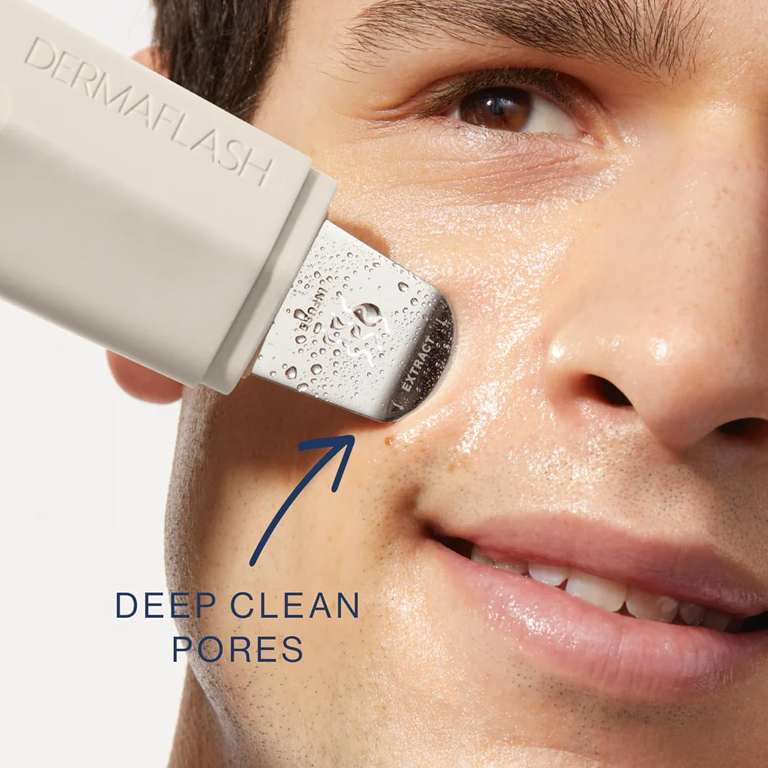 DERMAFLASH DERMAPORE+ Skin Care Device, Ultrasonic 2-In-1 Pore Extractor and Skincare Infuser, Stone image number 6