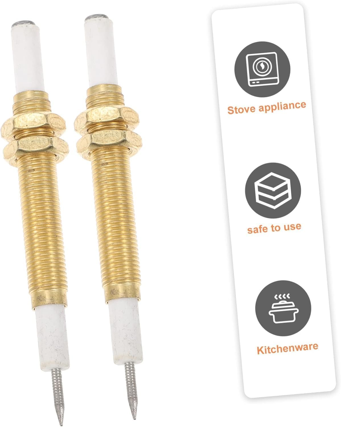 Fokmuaex 10PCS Gas Stove Ignition Needle Kit - Universal Range Igniter Sensor with Spark Electrode, Replacement Parts for Gas Stove, Furnace & Fireplace Igniters image number 1