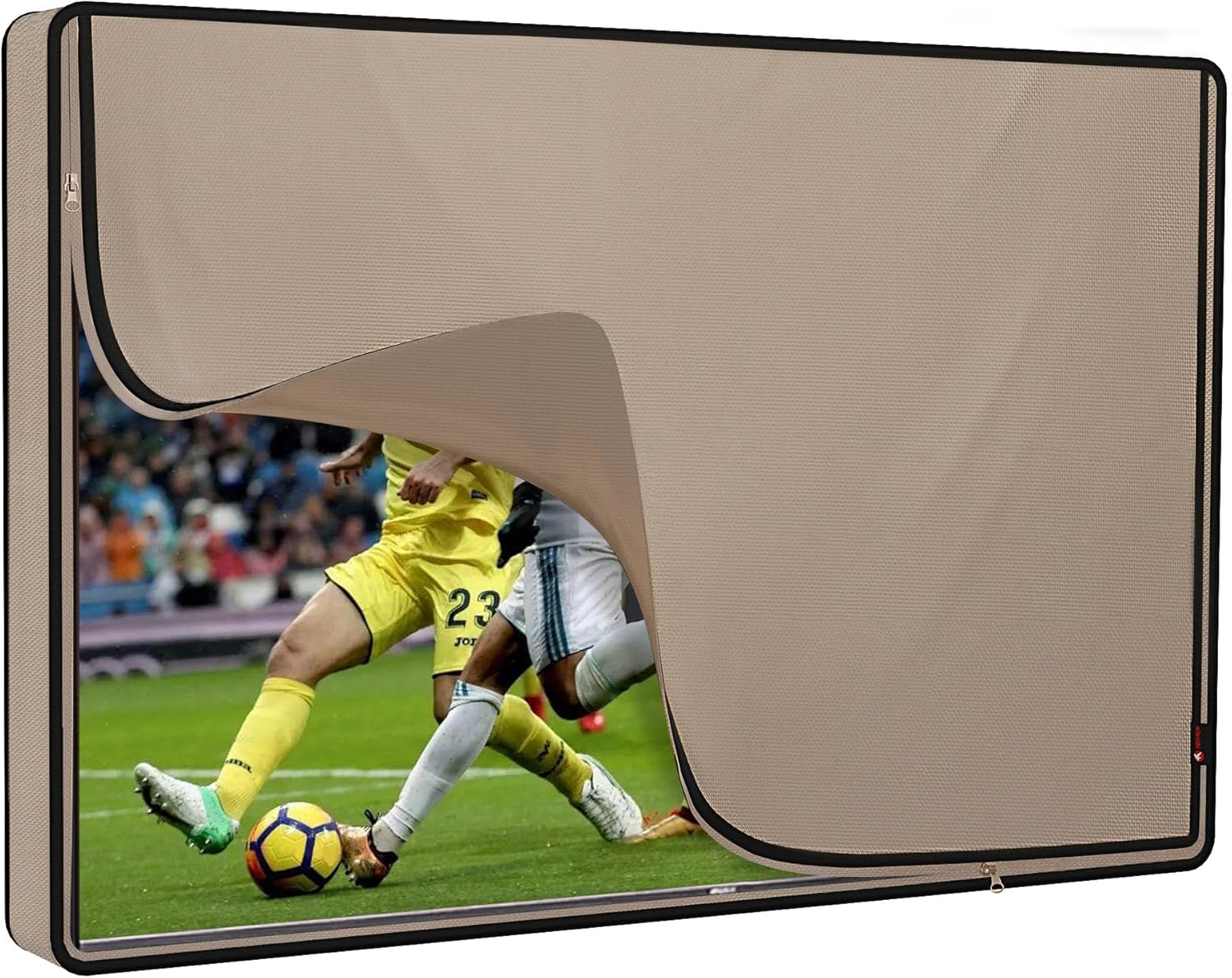 Ibirdie Outdoor Waterproof and Weatherproof TV Cover for 80 to 85 Inch outside Flat Screen TV, Black 600D Thick Fabric TV Screen Protector with Bottom Cover