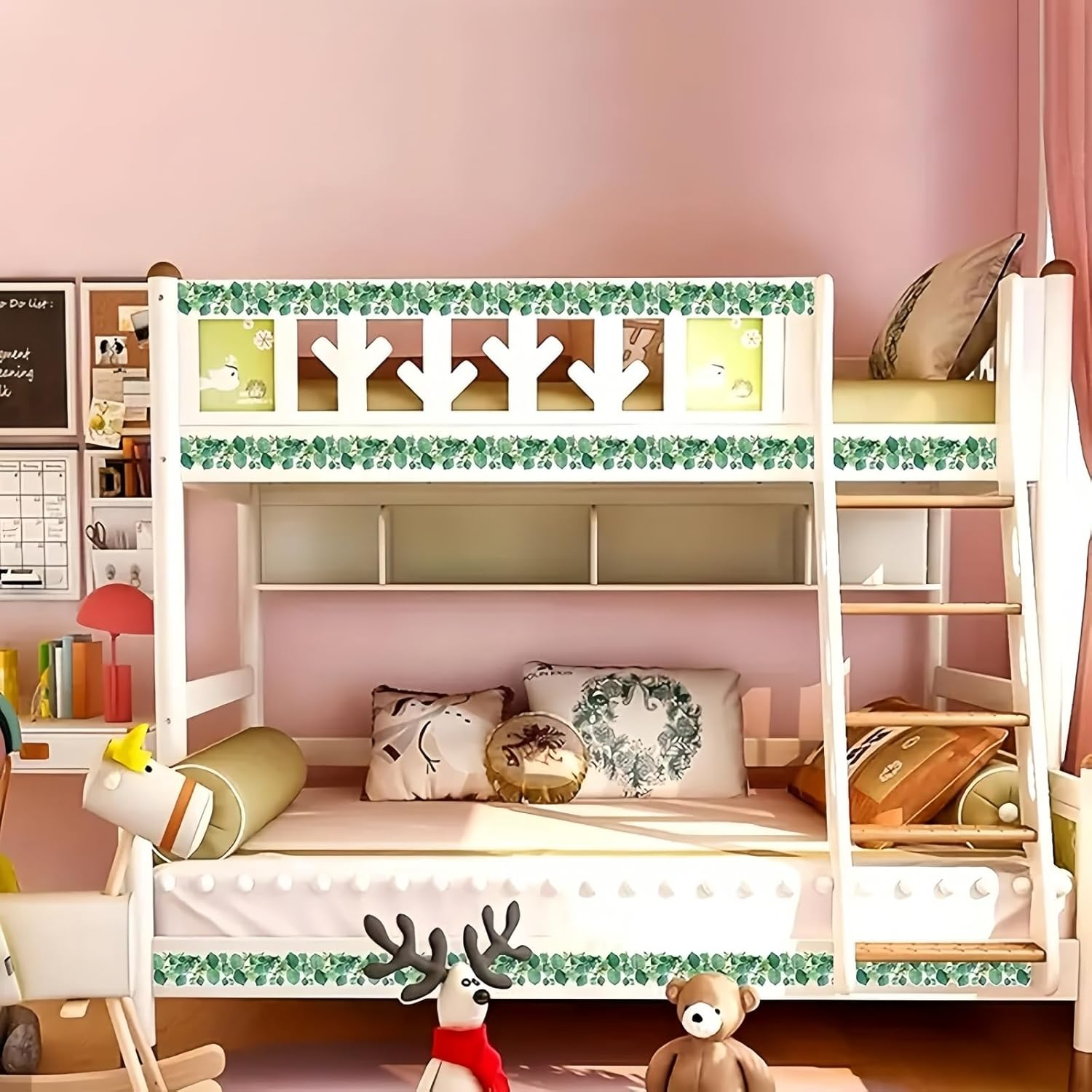 Display Borders for Classrooms,Corrugated Display Borders Roll for School Classroom Decorations,Bul/Letin Board Border,Green Display Borders Classroom Decoration,Eucalyptus Border Bul/Letin Board