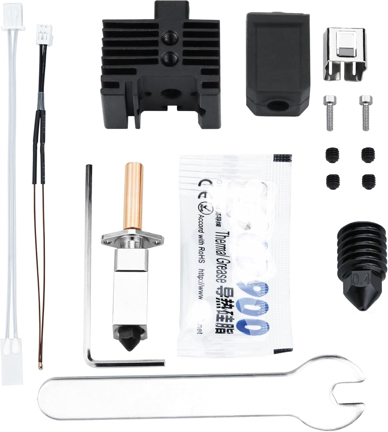 Bambu Labs Hotend X1 Carbon Assembly with Removable Hardened Steel 0.4Mm Nozzle Hotend for Bambu Labs X1 Series 3D Printers