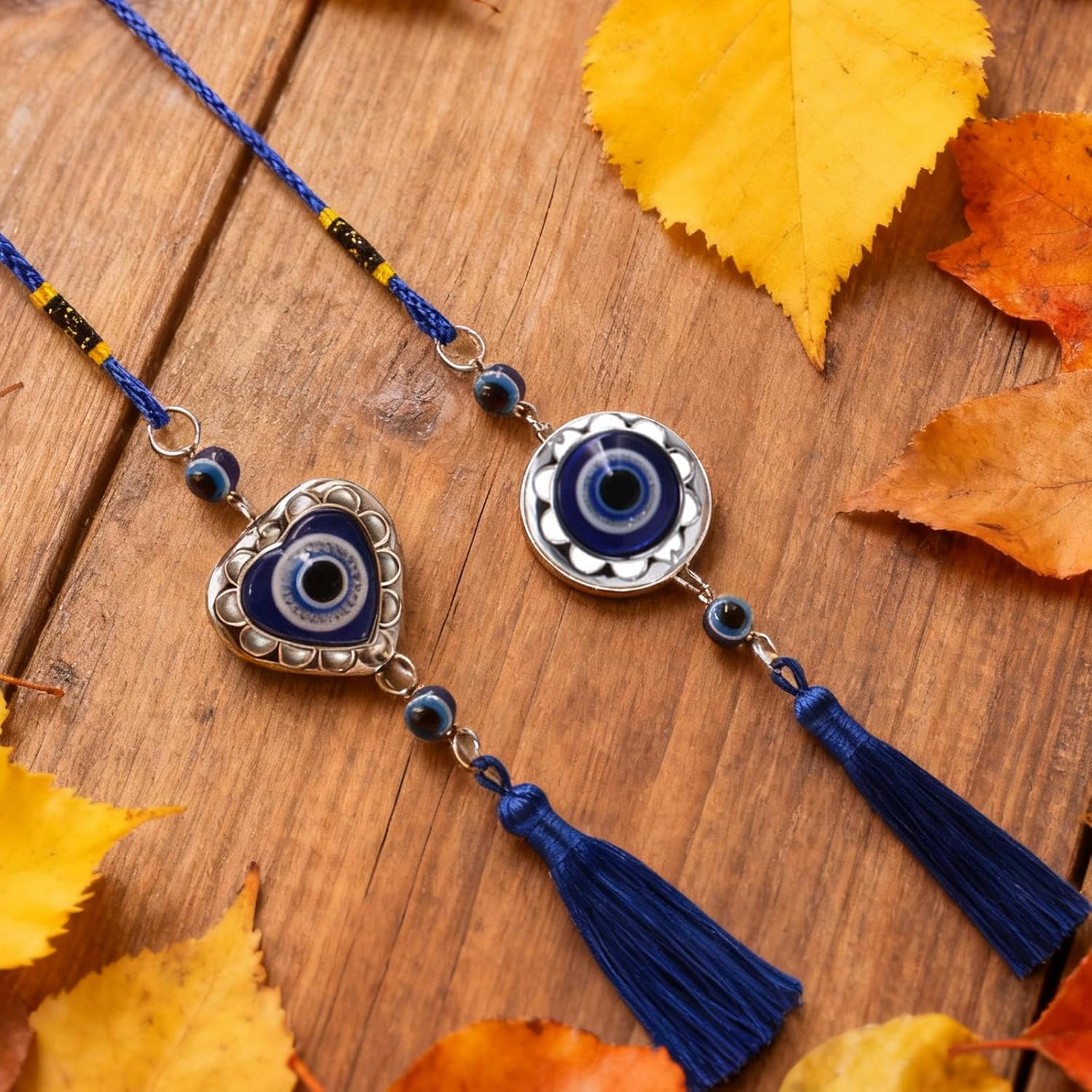 2Pcs Evil Eye Pendants, Lucky Evil Eye Protection Car Decor,Car Hanging Accessories, Office Doors and Windows Home Decoration, Interesting Gifts