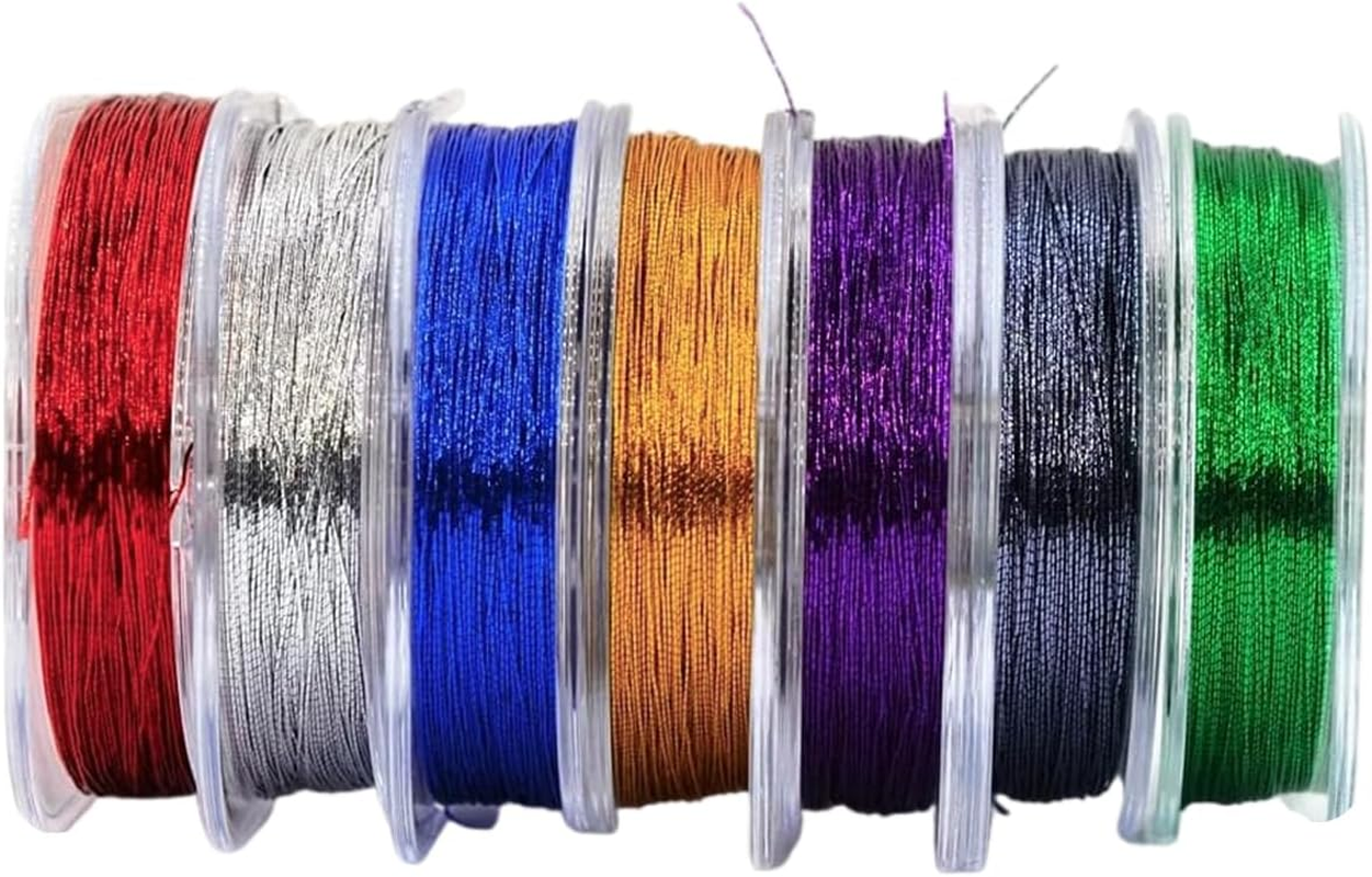 AIMALL 7 PCS Fishing Rod Guide Ring Binding Line - 100M-110M, 300D Diameter, Metal Wire, DIY Rod Modification