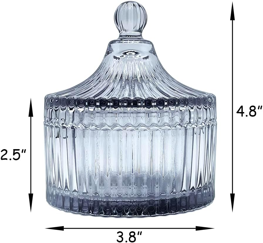 Ultra Soft Powder Puff and Container 3.3" High Density Velvet Dusting Washable Reusable Powder Puff,Body Powder Puff and Glass Jar Holder Loose Powder Box with Puff for Face Makeup(Gray)