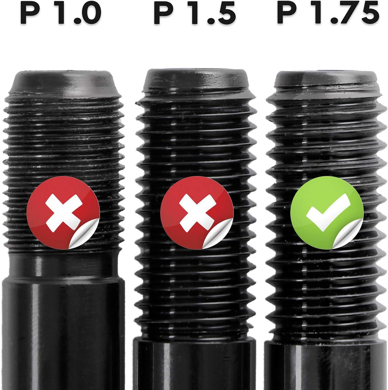 Cyclingdeal Trainer Thru Axle - Bike Bicycle 12Mm Rear Wheel Thru Skewer for Indoor- 160Mm to 172Mm - Thread Pitch: M12 X P1.75 - Spacers 2.5Mm/6Mm Included