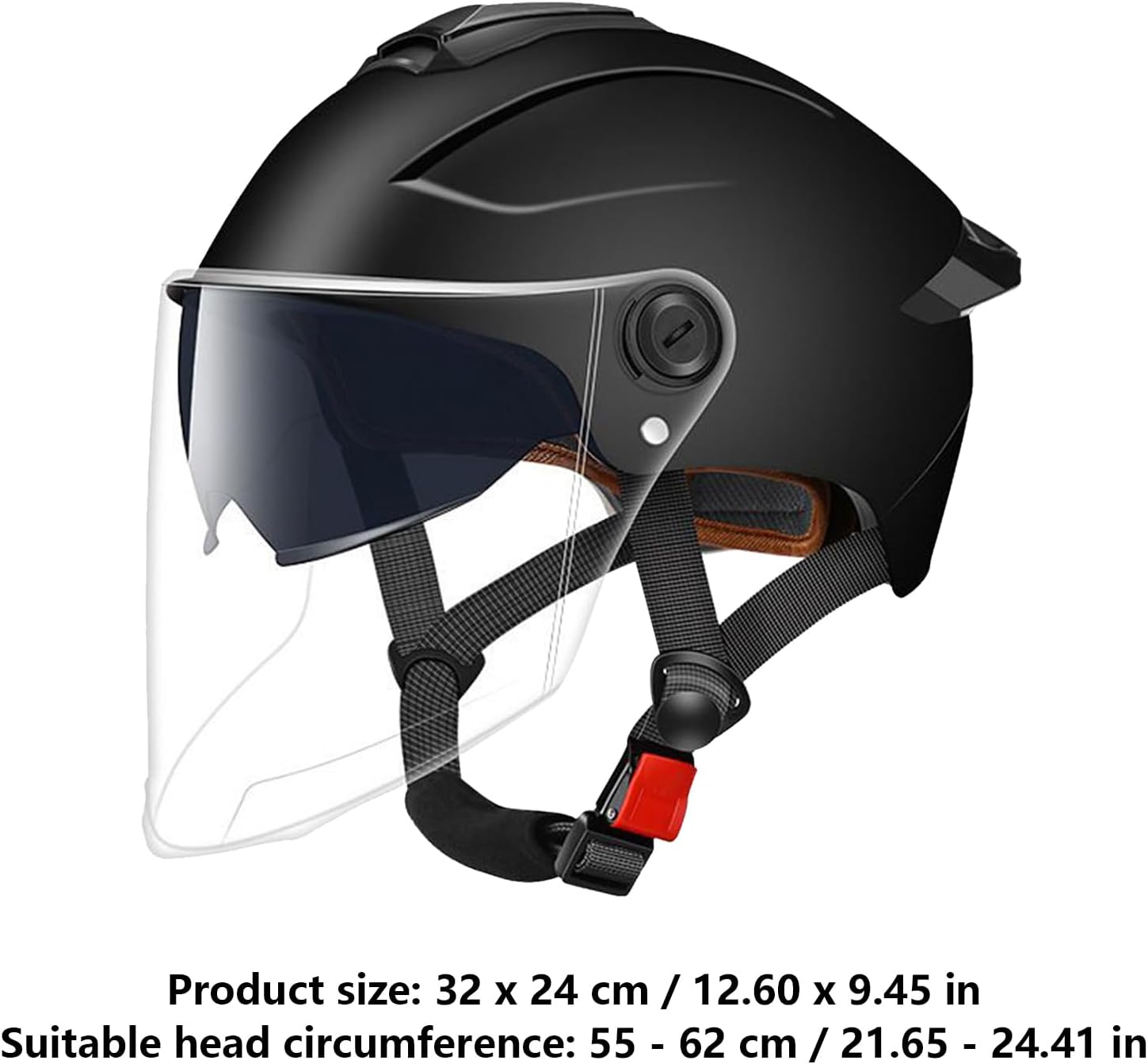 Helmets for Men Women, Adult Electric Scooter Helmet with Windshield, Unisex High Protection Bike Helmet for Electric Bike, Scooter, Skateboard, Motorcycles - Black image number 5