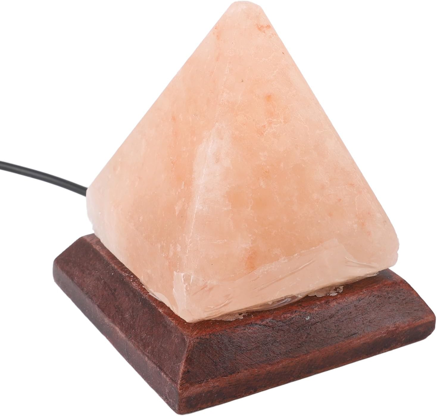 Jiawu USB Himalayan Mini Tear Drop Salt Lamp, 7 Color Changing LED Bulb, Hand Crafted Crystal Rock Salt Night Light for Home Decor, Desk, and Gift, Premium Quality Wood Base and USB Cable image number 5