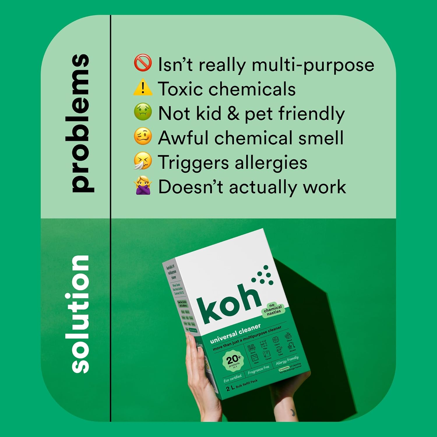 Koh Universal Cleaner & Dishwasher Tablets Refill Pack | GECA Certified, Australian Made | Eco-Friendly Bulk Value Set image number 2