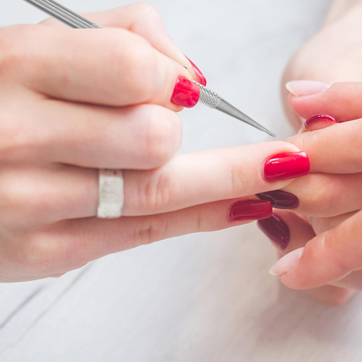 SAFIGLE Cuticle Pusher Tool Stainless Steel Double Head Cuticle Remover Nail Art Supplies Professional Nail Tech Tools image number 4