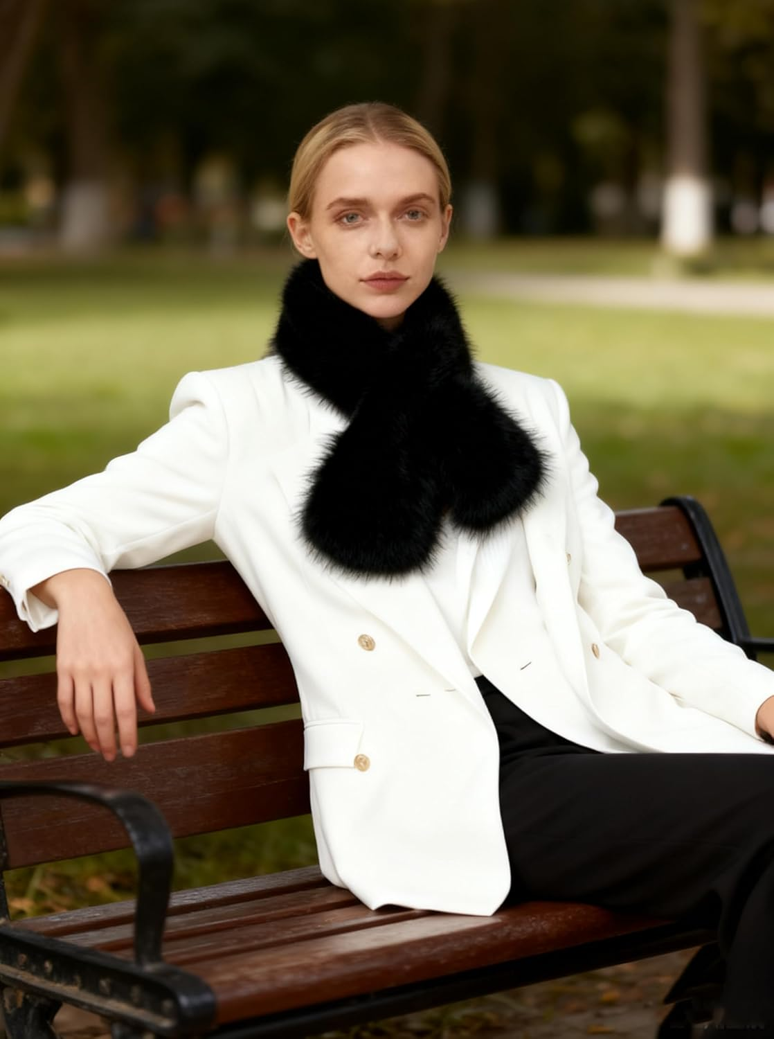 Lina & Lily Women'S Winter Pull-Through Neck Scarf Long Pile Faux Fur