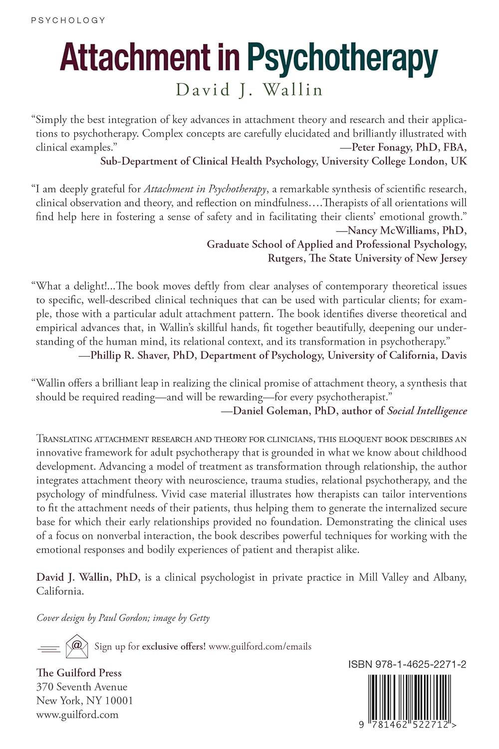 Attachment in Psychotherapy