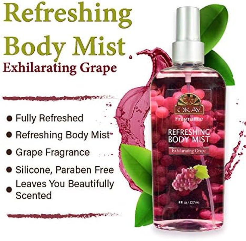Okay Refreshing Body Mist, Exhilarating Grape, 237Ml image number 3