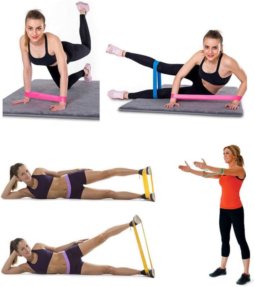 Leona Co Resistance Loop Bands for Exercising - 2 Set(Total 12Pcs) Power Loops - Durable Looped Resistance Bands for Fitness Yoga Working Out at Home, Office or Gym - Extra Light to Extra Heavy image number 4