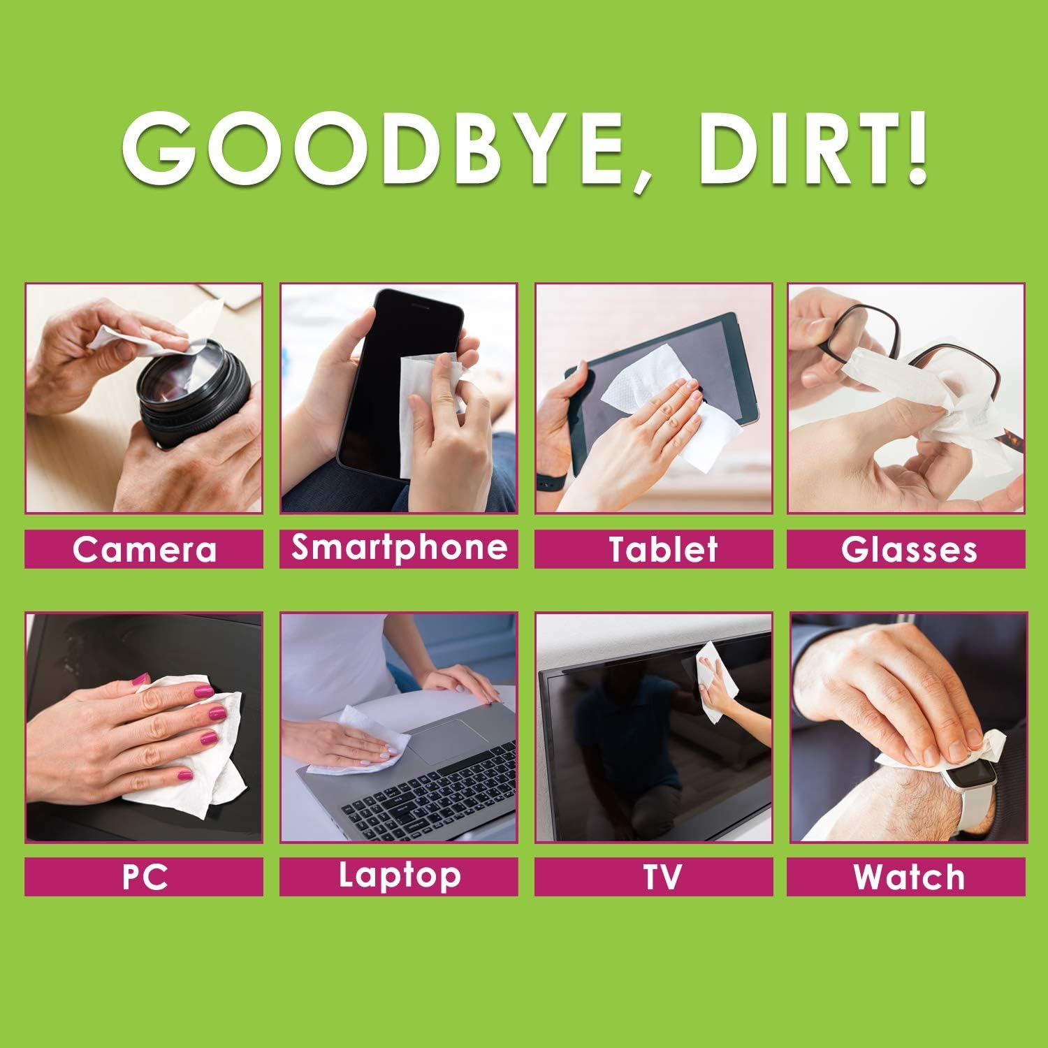 100 Count Eyeglass Cleaner Lens Wipes - Pre-Moistened Individually Wrapped Eye Glasses Cleaning Wipes | Glasses Cleaner Safely Cleans Glasses, Sunglasses, Phone Screen, Electronics & Camera Lenses | Streak-Free( Flat Box ) (100) image number 4