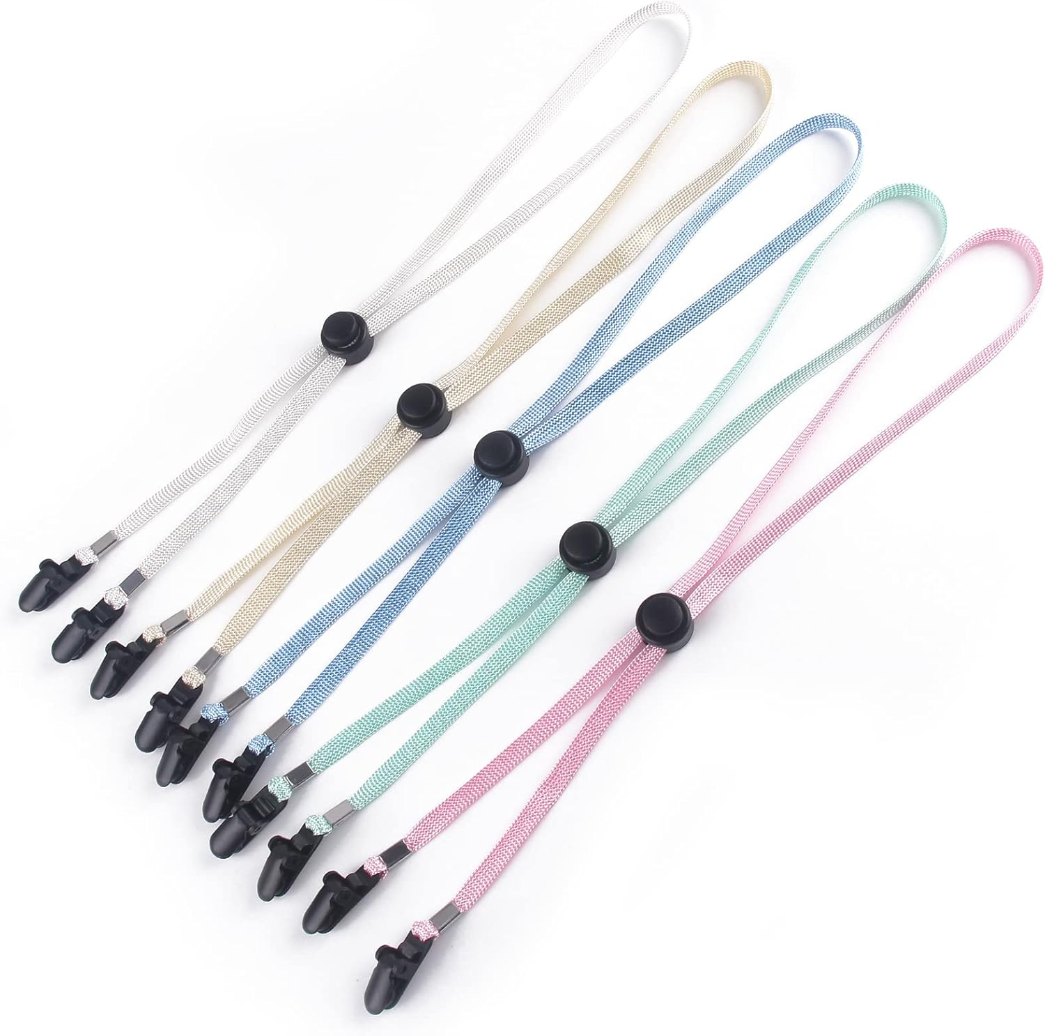 5 Pieces Adjustable Hat Clips - Windproof Cap Anti-Loss Strap with Chin Cord for Travel, Golfing, Fishing