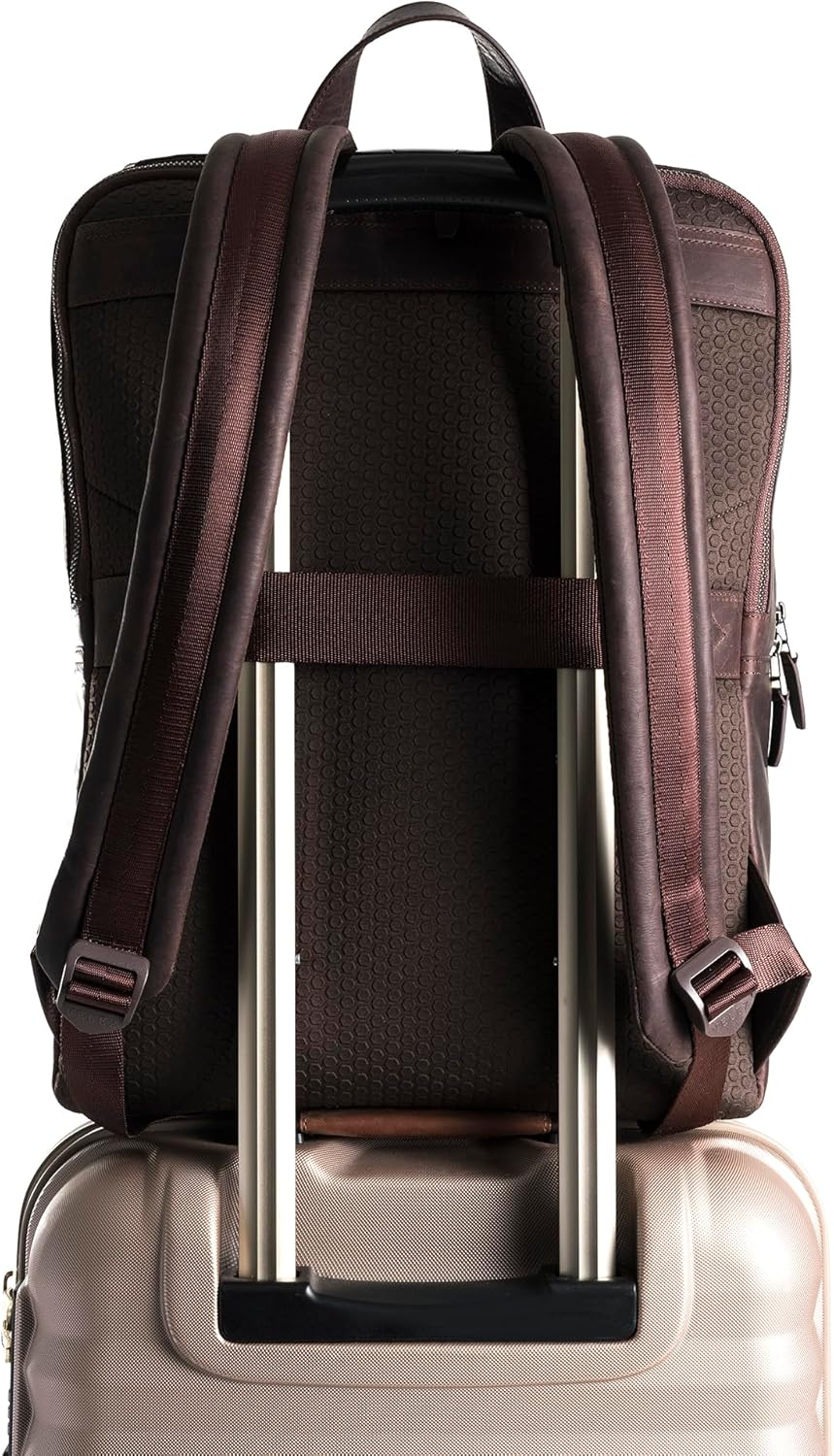 VELEZ Top Grain Leather Backpack for Men - 17" Laptop Bag for Work - Mens Computer Shoulder Bags Large Capacity