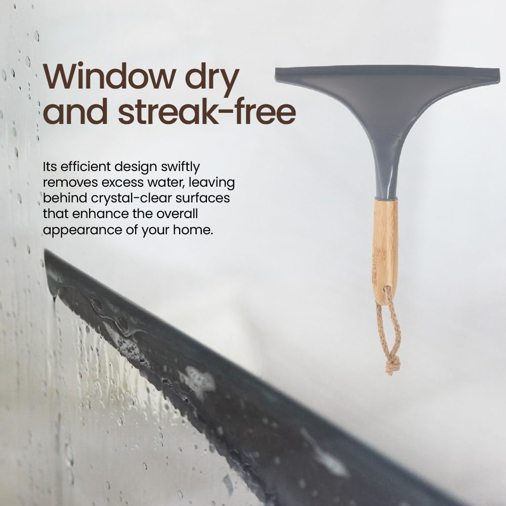 Eco Basics Sustainable Cleaning Brush Set of 6| Dish Brush, Pot Brush, Bathroom Brush, Window Squeegee, Bottle Brush & Vegetable Brush | FSC Bamboo & Ocean-Bound Recycled Plastic Tools image number 6