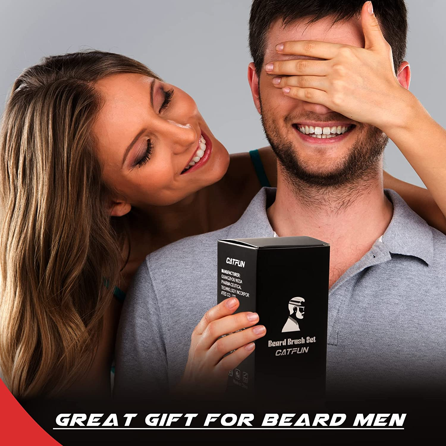 Beard Comb & Beard Brush Set for Men - Natural Boar Bristle Brush, Dual Action Wood Comb, and Travel Bag image number 5