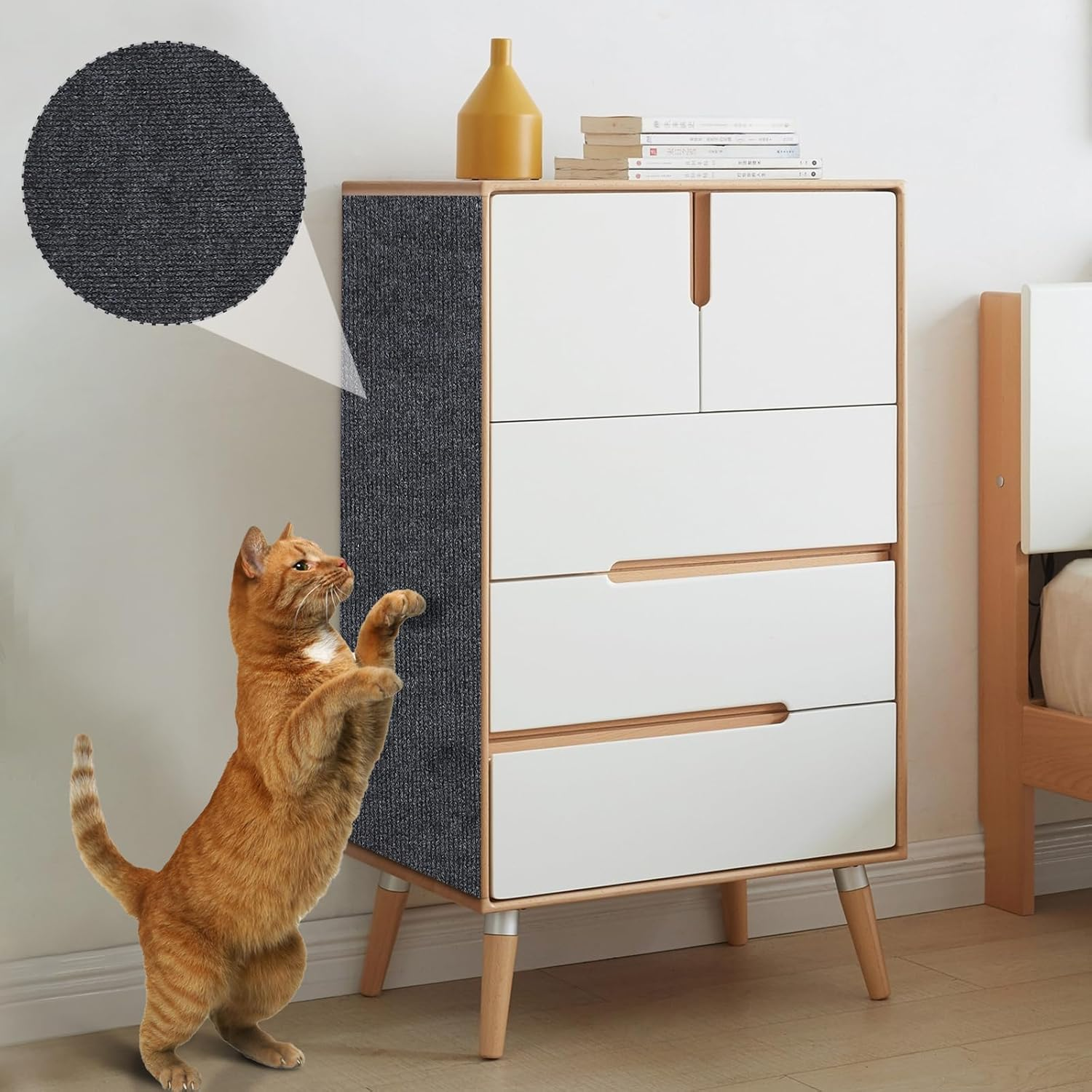 Self-Adhesive Cat Scratching Mat, 40 Cm X 200 Cm, Cat Scratching Board, Cat Furniture Scratching Mat, Sisal Mat, Suitable for Walls, Sofas, Floors, Etc. image number 2