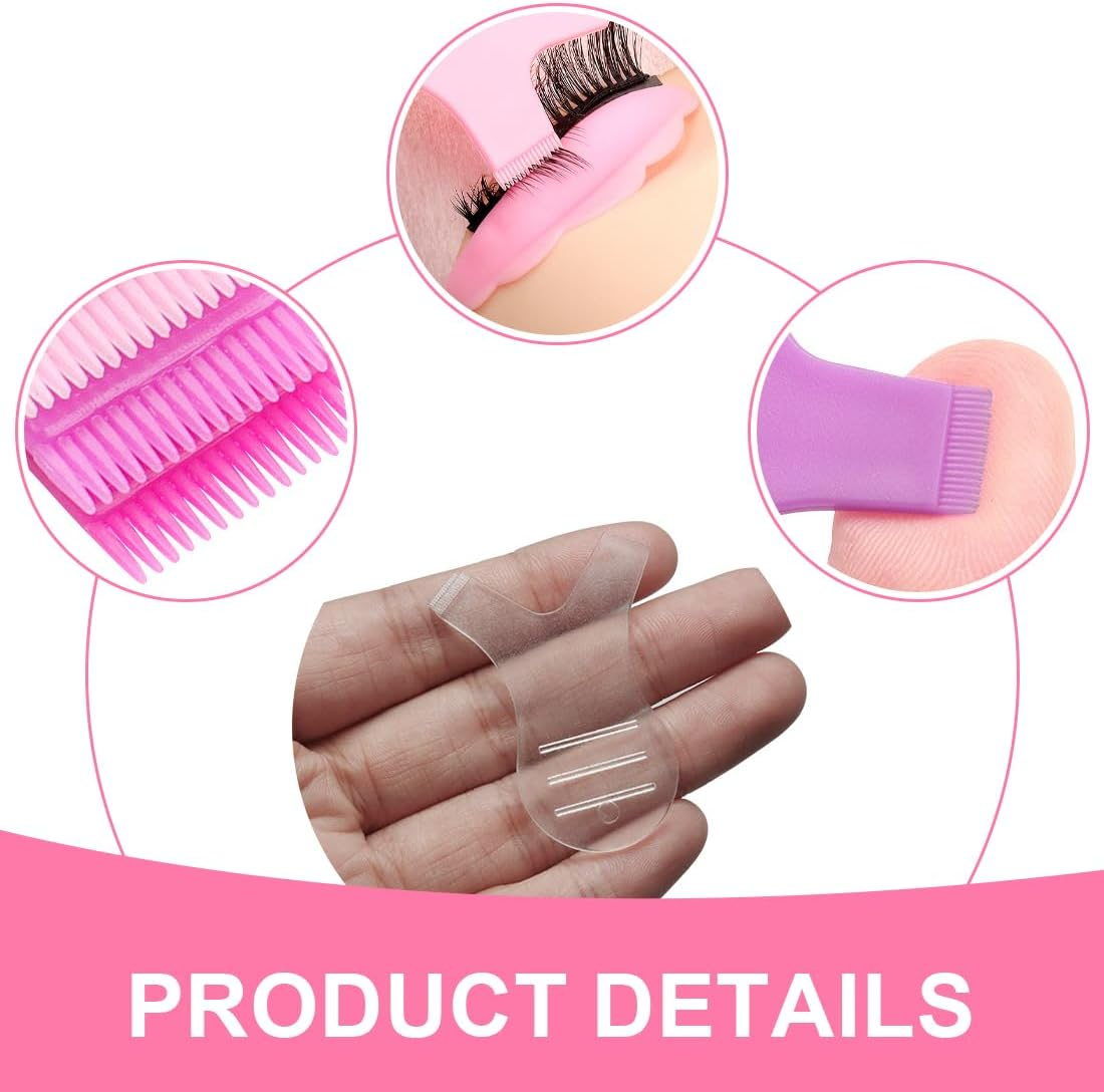 DLPRK Pack of 50 Y Shape Eyelash Brush, Silicone, Eyelash Lifting Accessories, Eyelashes, Shield Pads, Eyelash Lift Tool Aid for Eyelash Extension, Eyelash Lift Brush (5 Colours) - 14+10 image number 2
