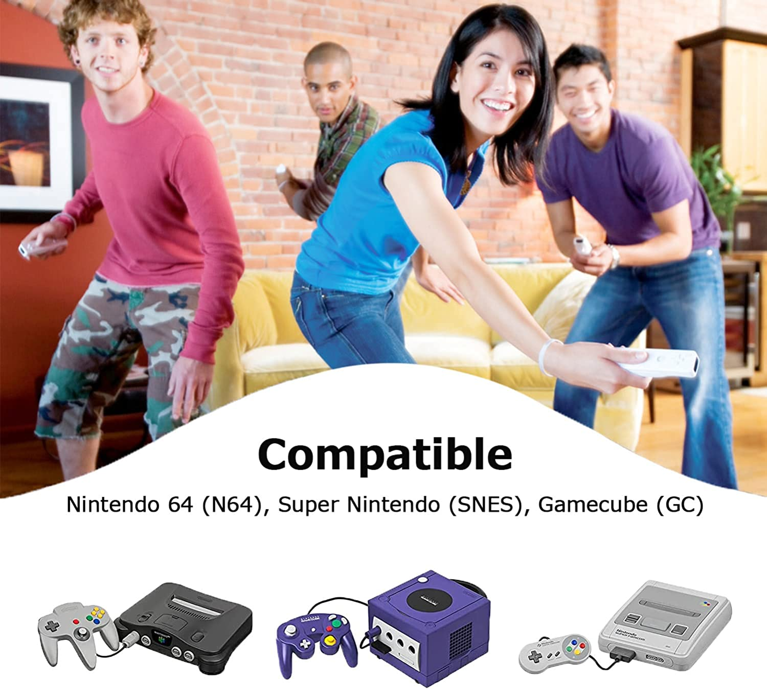 N64 AV Cable, 2 Pack Audio Video AV Composite Cable Cord for Nintendo 64 N64, Super Nintendo SNES, Gamecube GC TV Game 1.8M/6FT image number 1