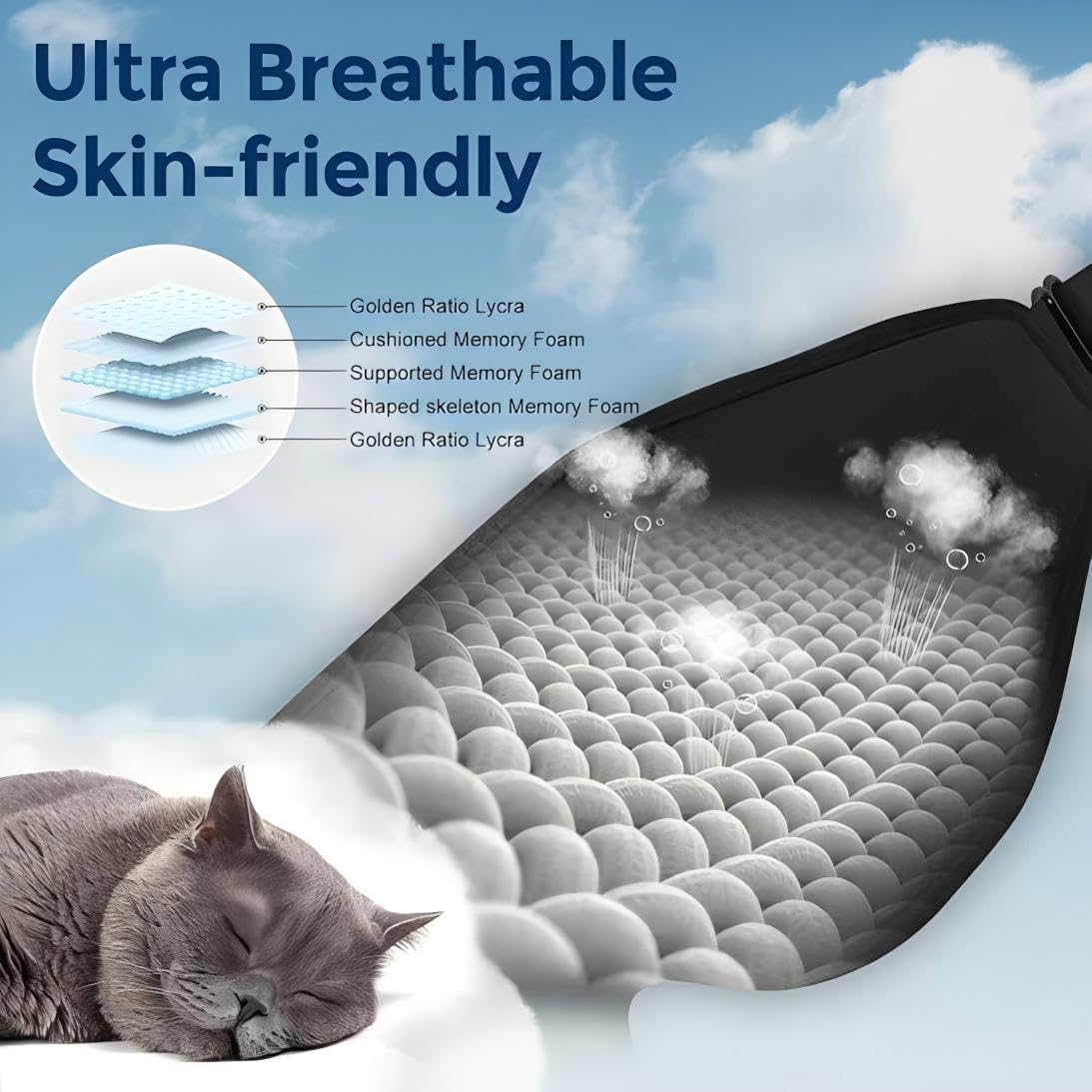 Sleep Eye Mask,2Pcs Blackout 3D Eye Masks for Sleep,Eye Mask for Women&lsquo;S Lash Extensions and Blindfold for Sleeping,Soft Comfy Eye Sleep Mask Shade with Adjustable Strap, Travel Yoga Nap Night image number 4