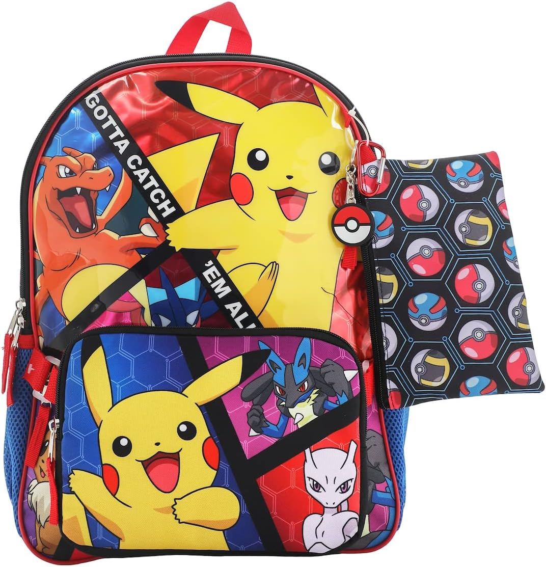 Pokemon Trainer Gotta Catch 'Em All Youth 5-Piece Backpack Set, 5-Pc Gotta Catch 'Em All, OSFA, Classic