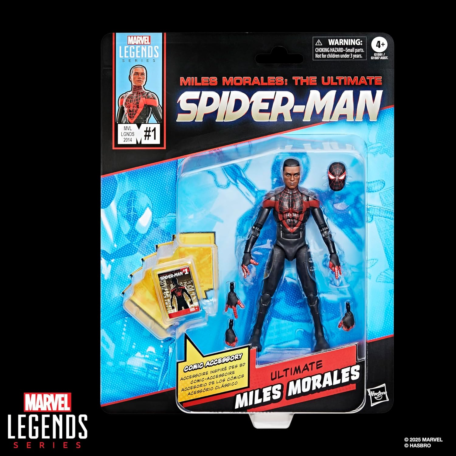 Marvel Legends Series Ultimate Miles Morales, Spider-Man Comics-Inspired Collectible 6-Inch Scale Action Figure with Character-Sized Comic Accessory image number 2