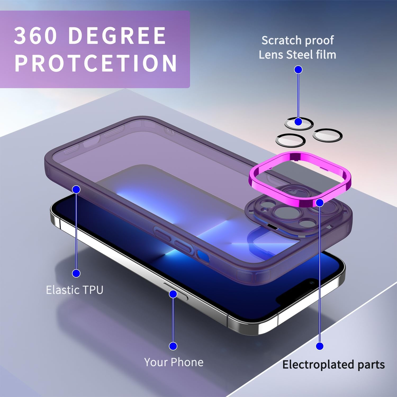 YUXING Case for Oppo Find X9 Mobile Phone Case Transparent with Camera Protection Film Ultra Thin Protective Bumper Slim Case Back Cover - Black image number 4