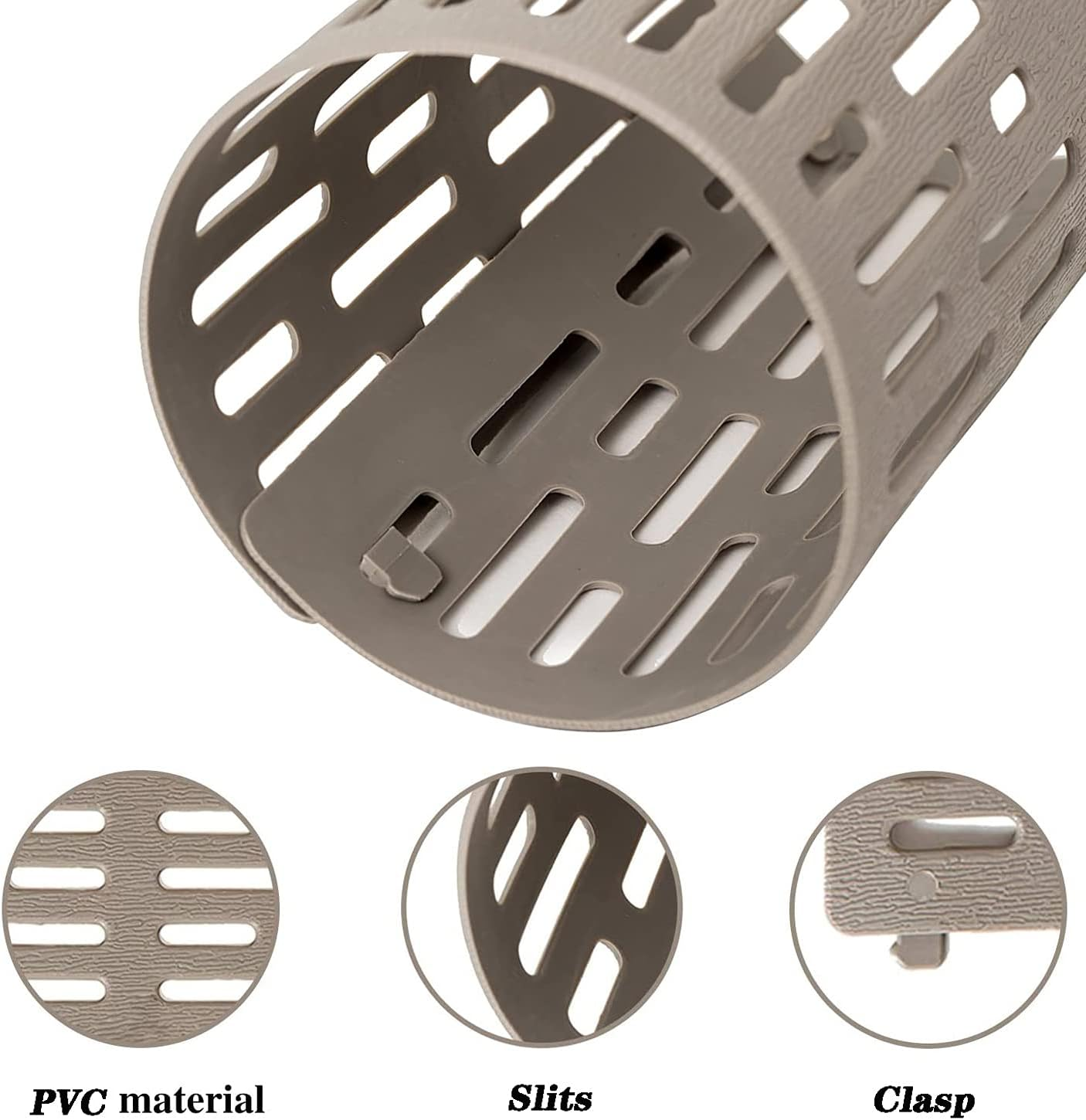 10 PCS PVC Tree Trunk Protector,Resizable New Tree Protection Fence Sapling Guard Wrap Tubes Tree Guard Bark Plant Protectors | Protects against Sun Scald,Squirrel,Mowers,Trimmers,Animals (10 PCS) image number 3