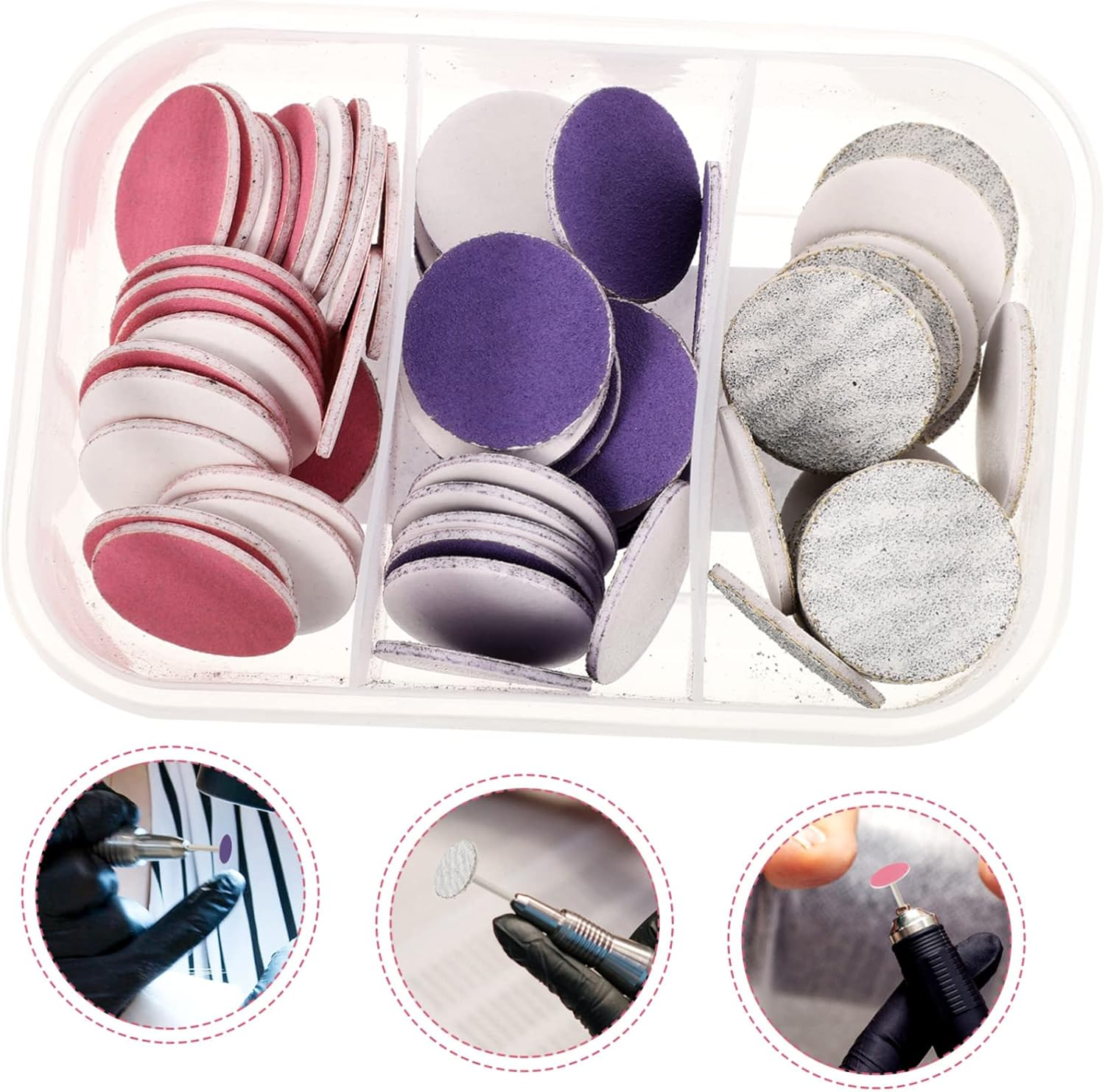 NOLITOY Sanding Discs for Foot File Electric Foot Callus Remover Pads 72Pcs Toe Callus Remover Discs Replaceable Sanding Pads for Professional Use image number 2