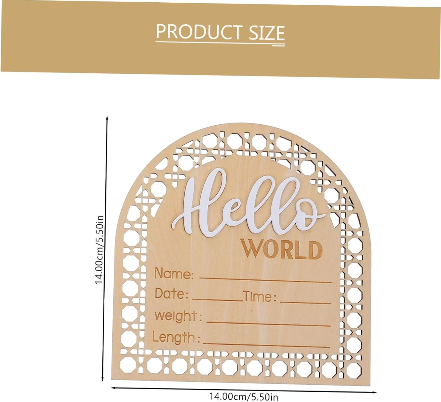 YARNOW Wooden Baby Announcement Sign 2Pcs Newborn Birth Announcement Nursery Name Signs for Baby Shower Hospital Photo Props image number 1