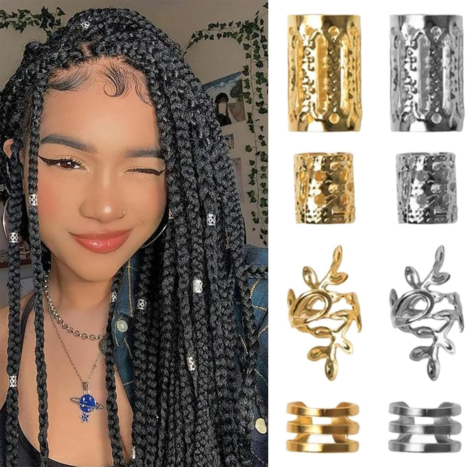 JOOTUEPO Pack of 80 Gold Hair Clips for Braids, Hair Accessories, Hair Accessories, Dreadlocks for Men, Women, Girls, Boys image number 5