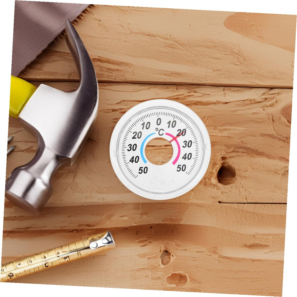 Bestonzon Compact Plastic Door and Window Thermometer Analog Indoor Temperature Gauge Tool for Home Accurate and Temperature Measurement