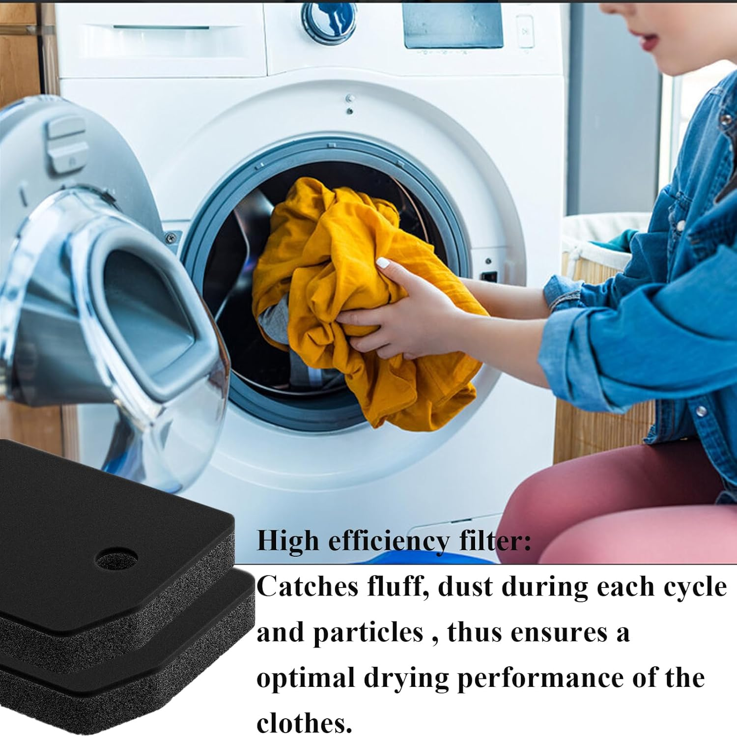 Plinth Filter Replacement for Miele T1 Dryer - 9164761 Heat Pump Tumble Dryer, Toe-Kick Lint Foam Filter Replacement for Miele T1 Dryer image number 6