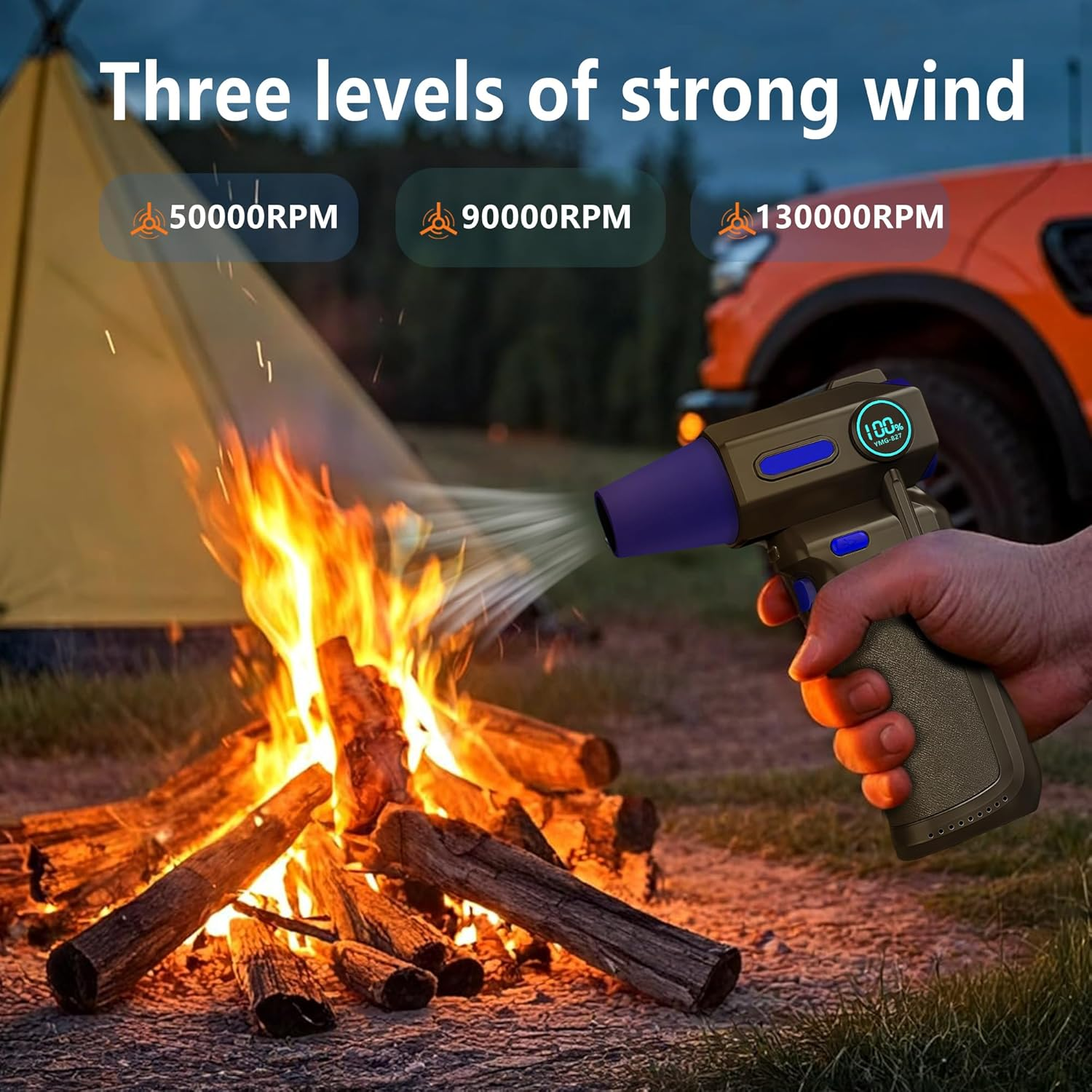 Electric Air Duster-130000Rpm Super Power Cordless Air Duster, 3-Gear Adjustable Mini Blower with Rechargeable Battery, Dust Blower for Computer, Keyboard, House, Air Blower Gun, Outdoor and Car