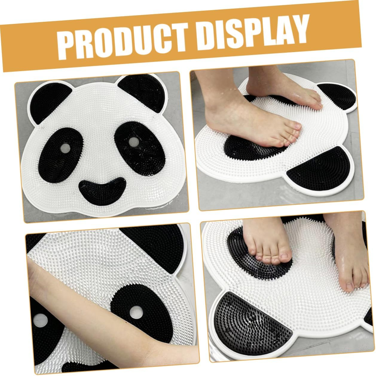 Outanaya Cartoon Panda Shower Foot Scrubber Mat Foot Exfoliator for Bathroom Back Scrubber for Shower image number 1