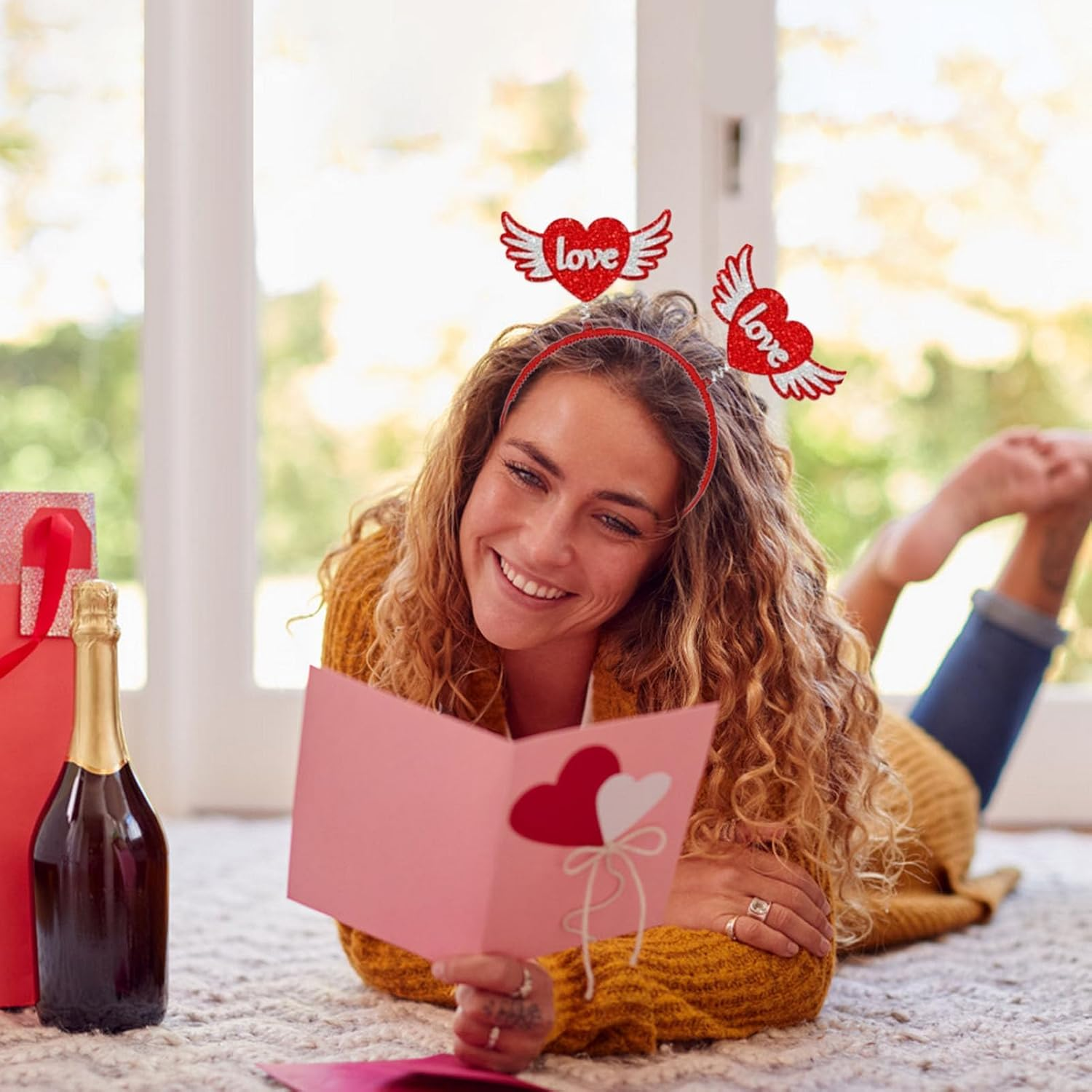 Valentines Day Headband - Valentines Hair Hoop Decor | Valentine'S Day Heart Headband, Valentines Heart Lip Shape Hair Hoop, Red Hearts Hairband for Valentine Hotplus image number 5